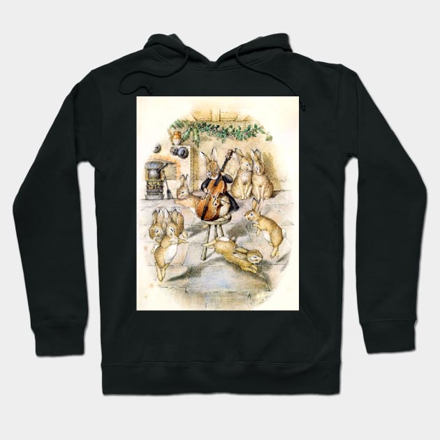 Rabbits Christmas Party - Beatrix Potter Hoodie by forgottenbeauty